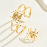 Fashion high-end women's bracelet ring set personalized geometric snake spider design jewelry